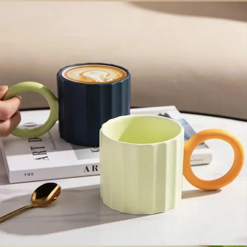 Ripple Swirl Ceramic Coffee Mugs