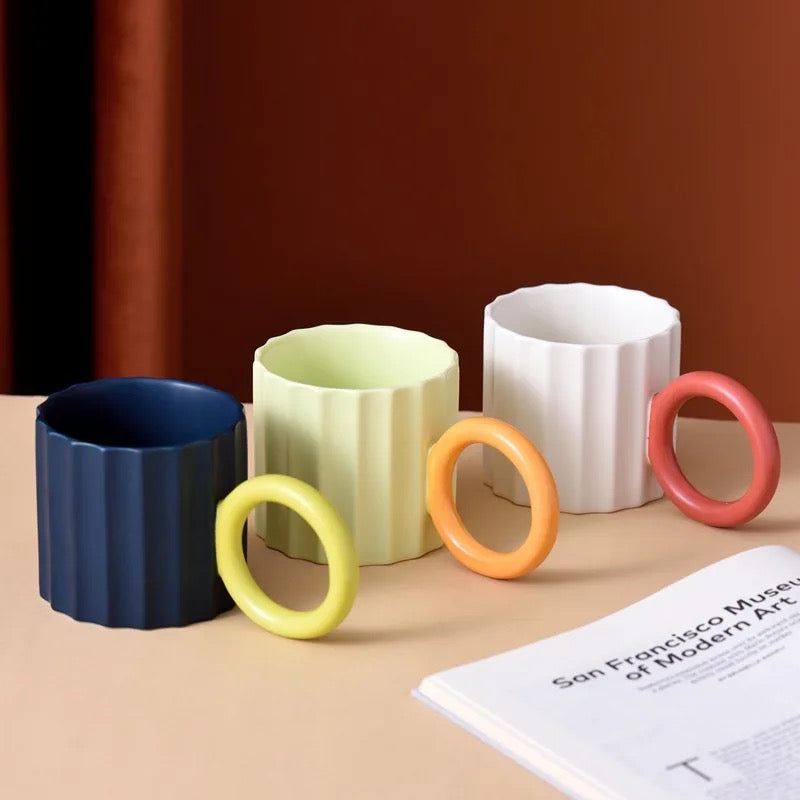 Ripple Swirl Ceramic Coffee Mugs