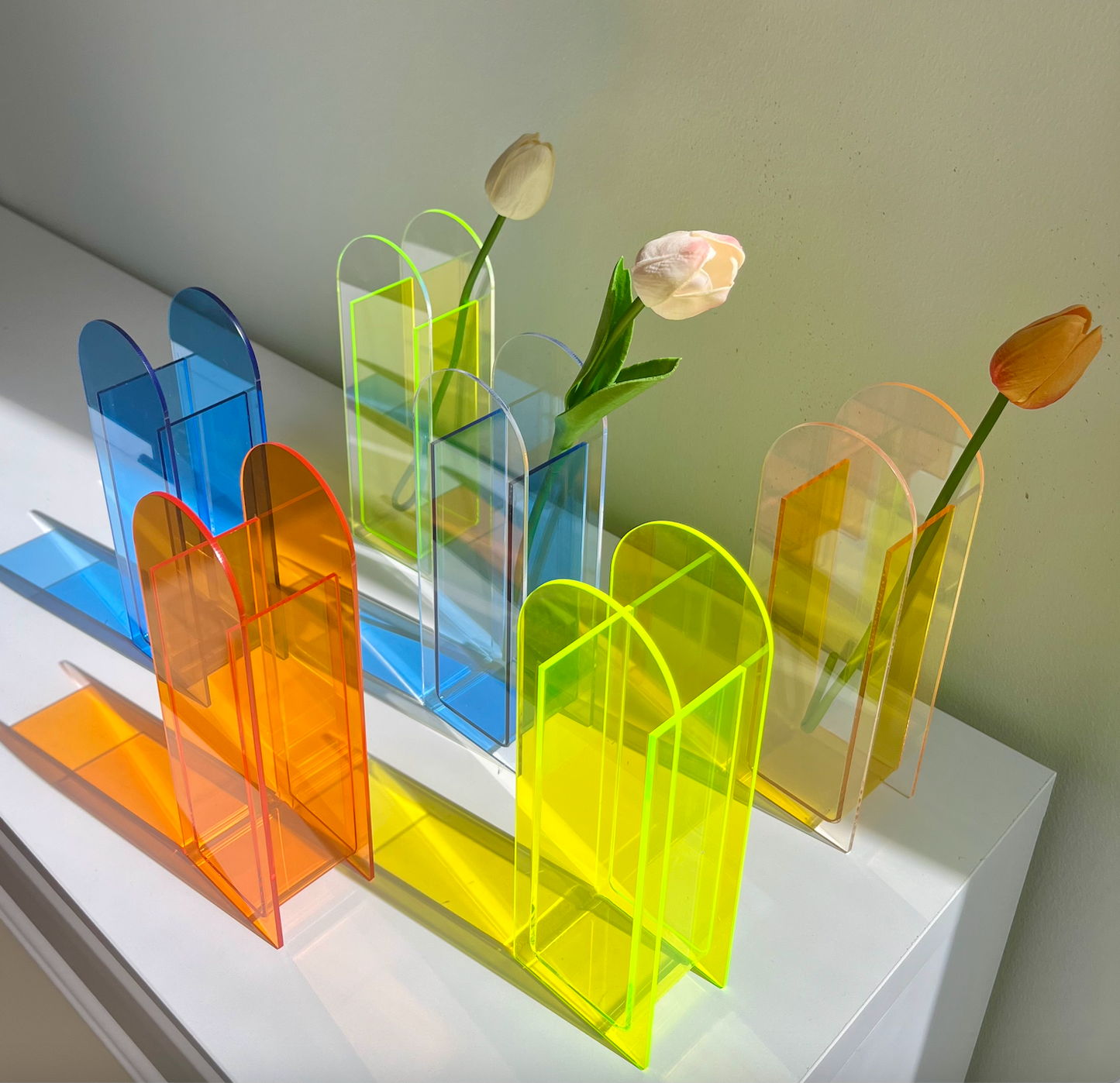Fluorescent Acrylic Vases