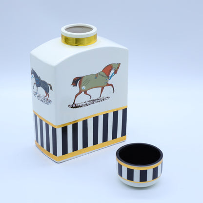 Horse Patterned Luxury Vase
