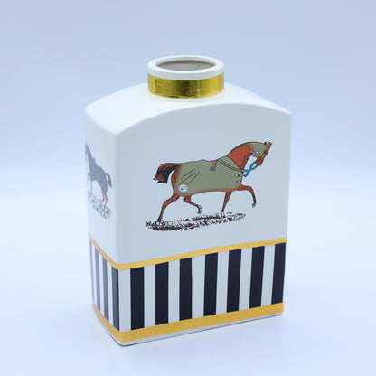 Horse Patterned Luxury Vase