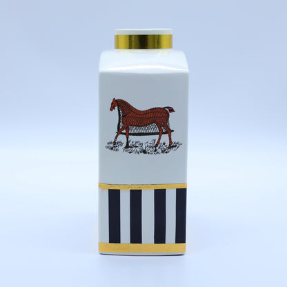 Horse Patterned Luxury Vase