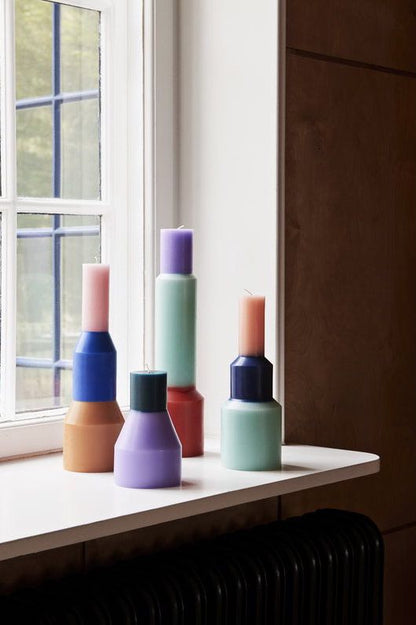 Vibrant Pillar Rainbow Candles