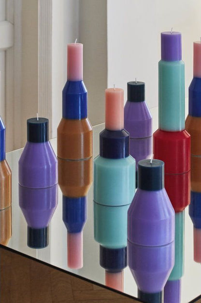 Vibrant Pillar Rainbow Candles