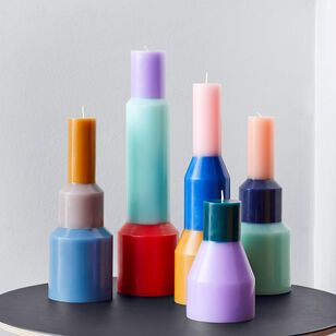 Vibrant Pillar Rainbow Candles