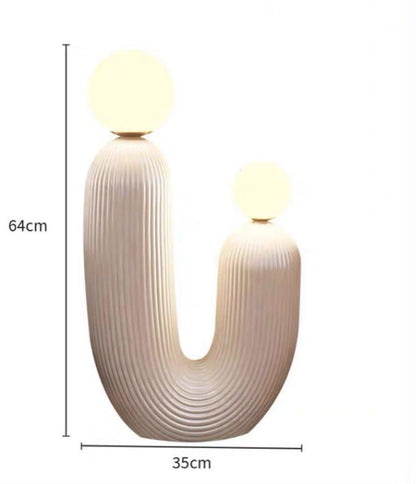 U-Shaped Floor Lamp with Double Spheres