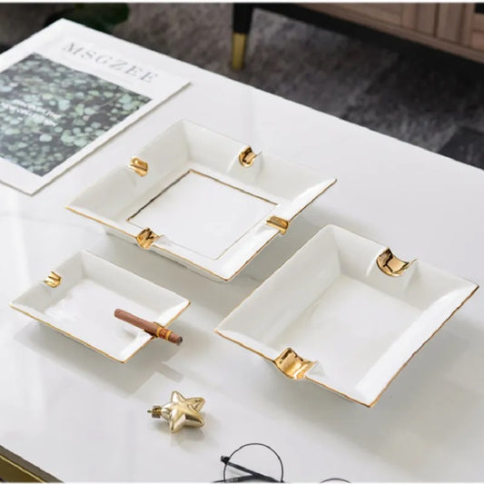 White Elegance Cigar Ashtrays