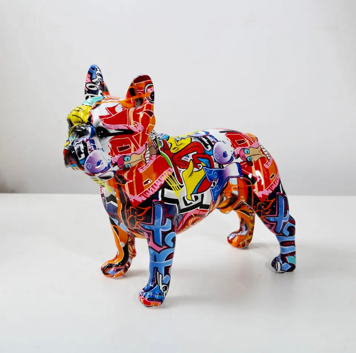 Grafitti-Style Bulldog Figurines
