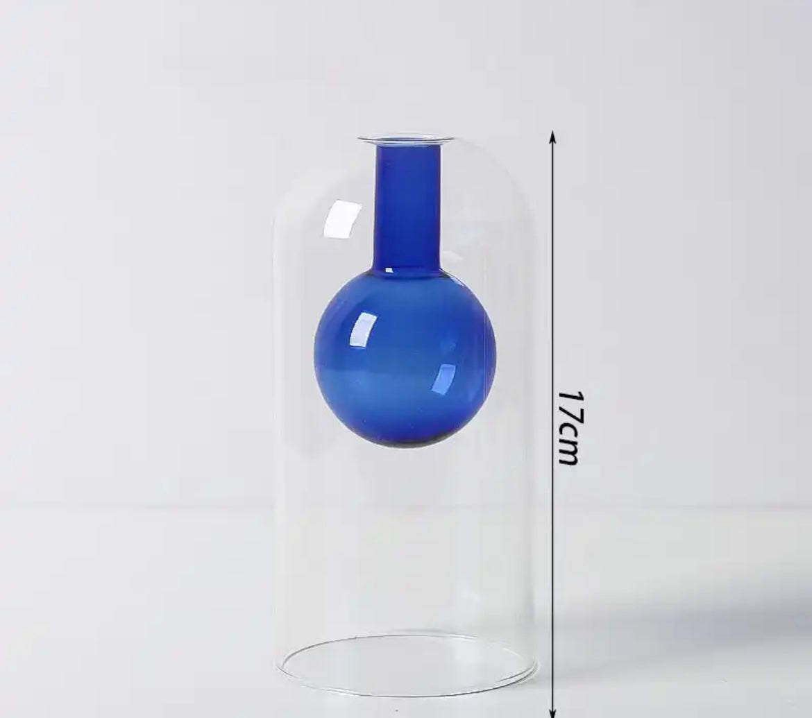 Colorful Double Glass Vases