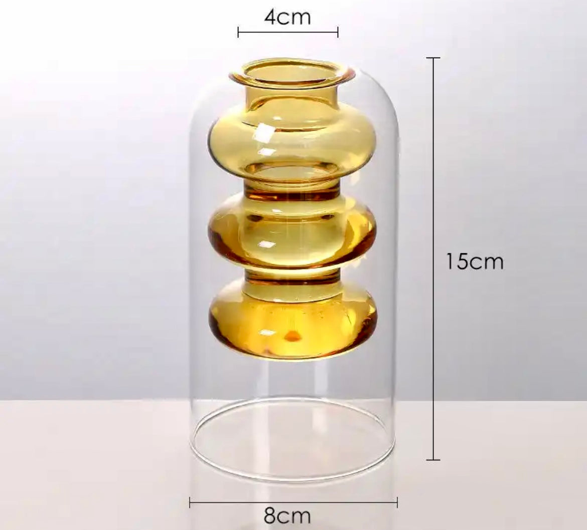Colorful Double Glass Vases