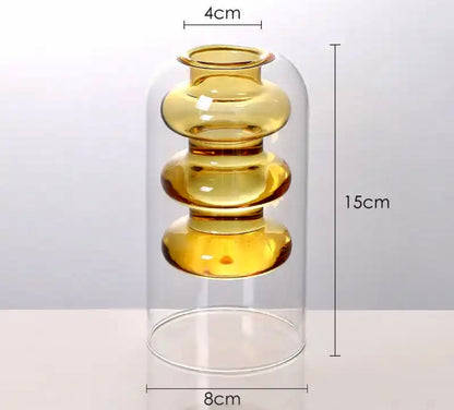 Colorful Double Glass Vases
