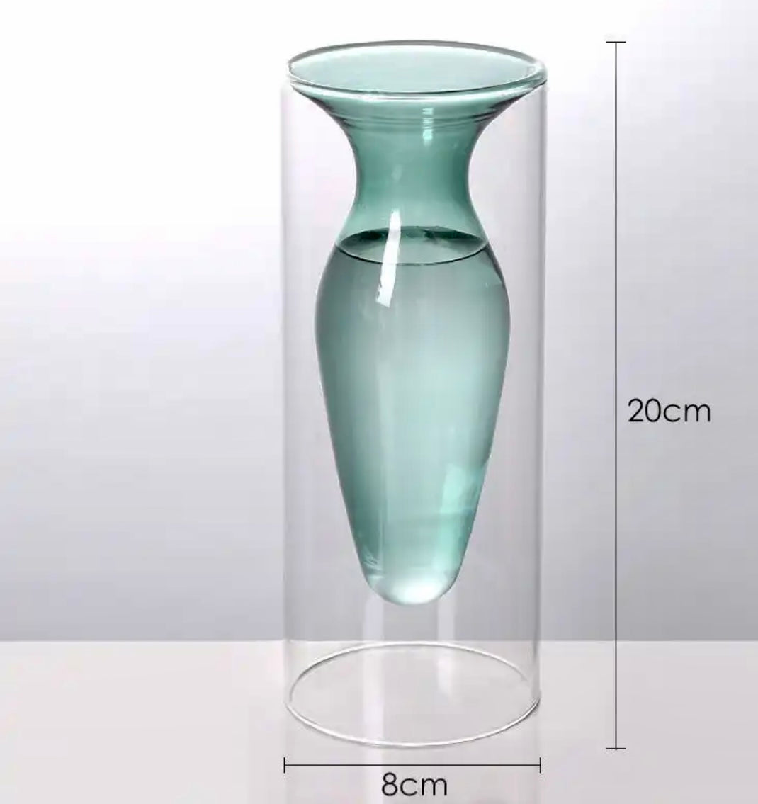 Colorful Double Glass Vases