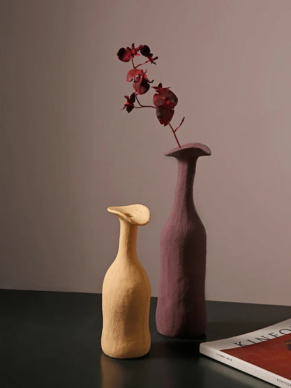 Circular Pillar Shaped Morandi Vases