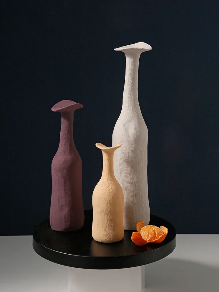 Circular Pillar Shaped Morandi Vases