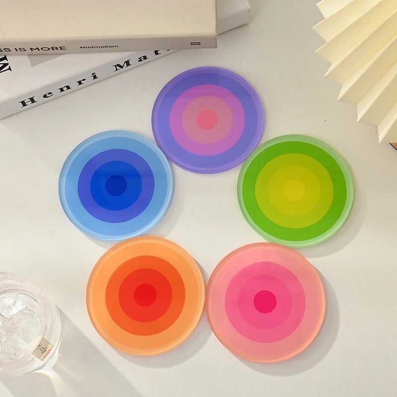 Circular Illusion Acrylic Coasters