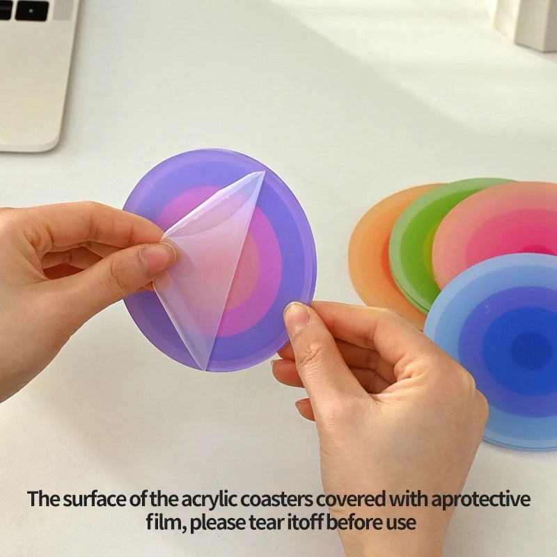 Circular Illusion Acrylic Coasters