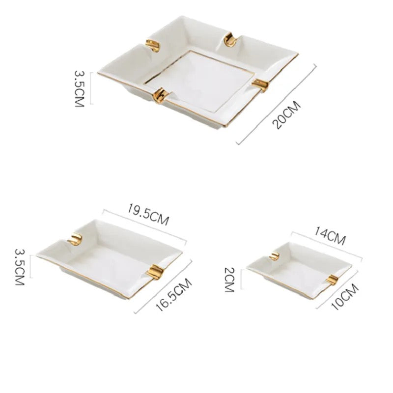 White Elegance Cigar Ashtrays