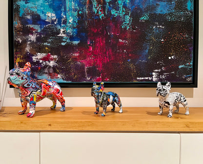Grafitti-Style Bulldog Figurines