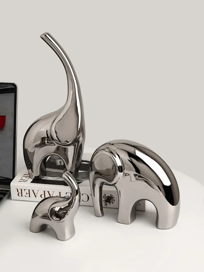 Enchanting Trio Elephant Statues