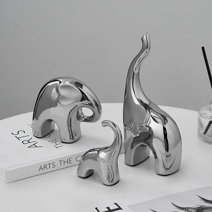 Enchanting Trio Elephant Statues