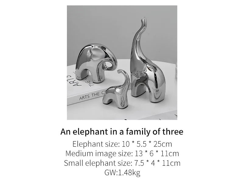 Enchanting Trio Elephant Statues