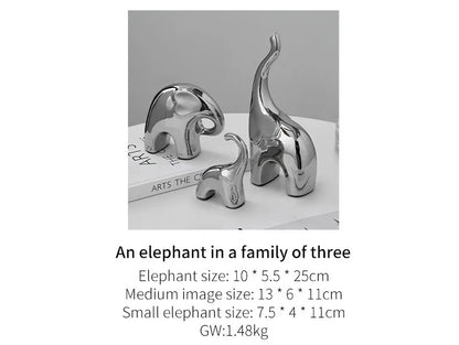 Enchanting Trio Elephant Statues