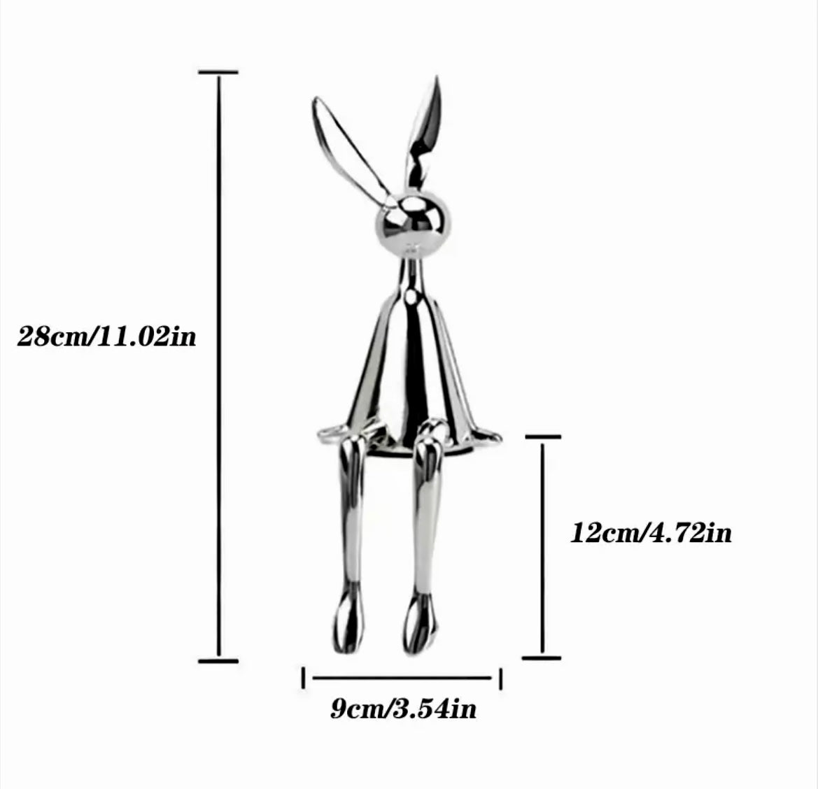 Glossy Sitting Rabbits Figurines