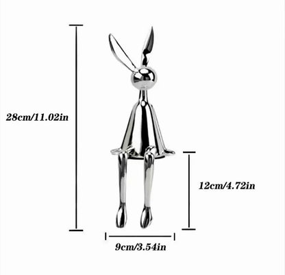 Glossy Sitting Rabbits Figurines