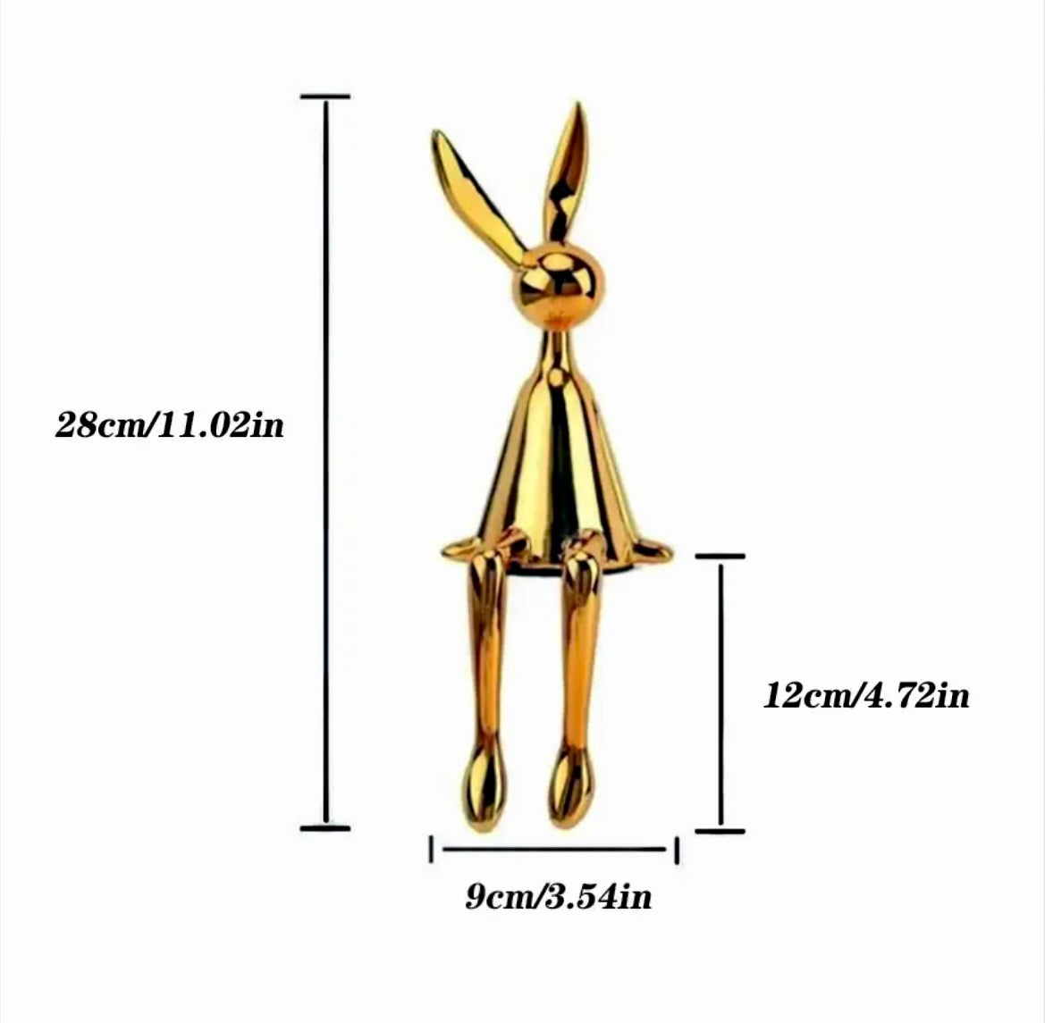 Glossy Sitting Rabbits Figurines