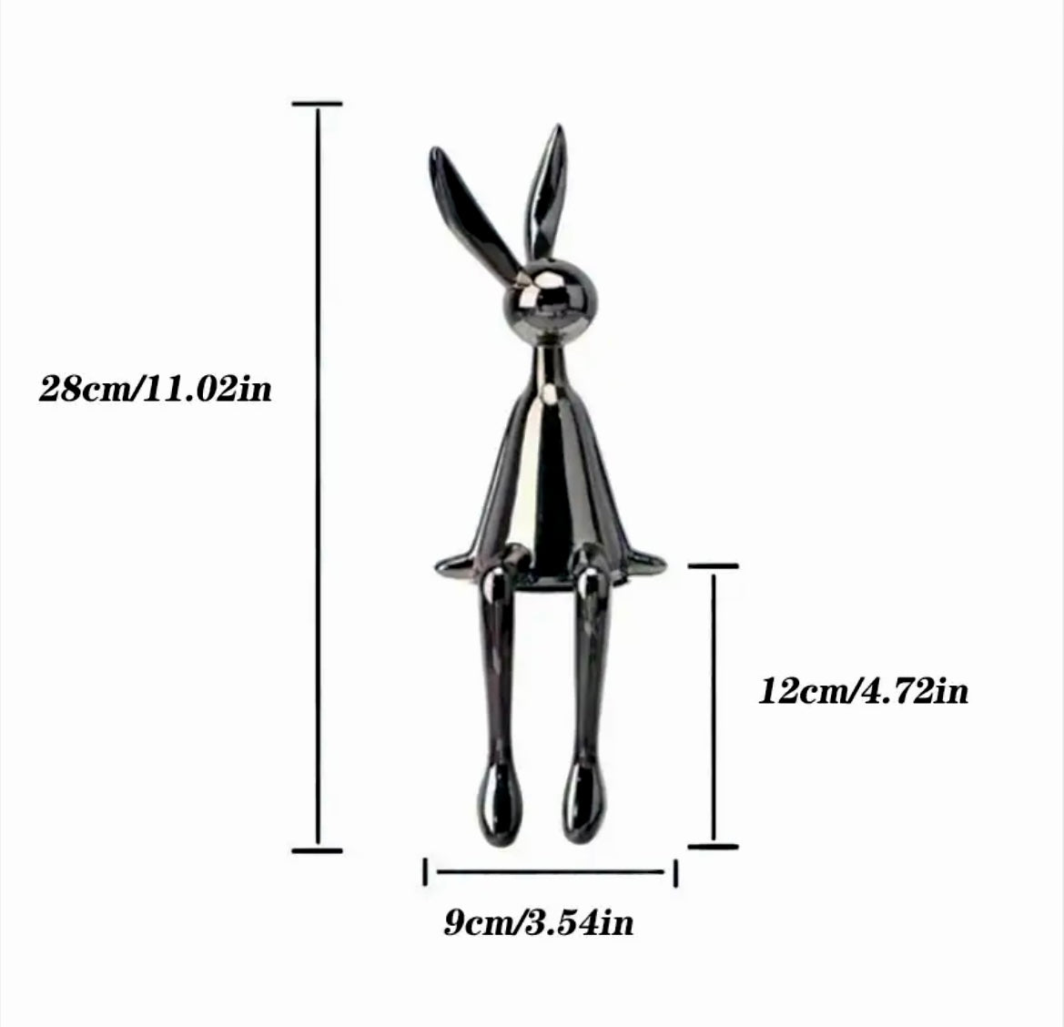 Glossy Sitting Rabbits Figurines