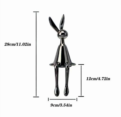 Glossy Sitting Rabbits Figurines