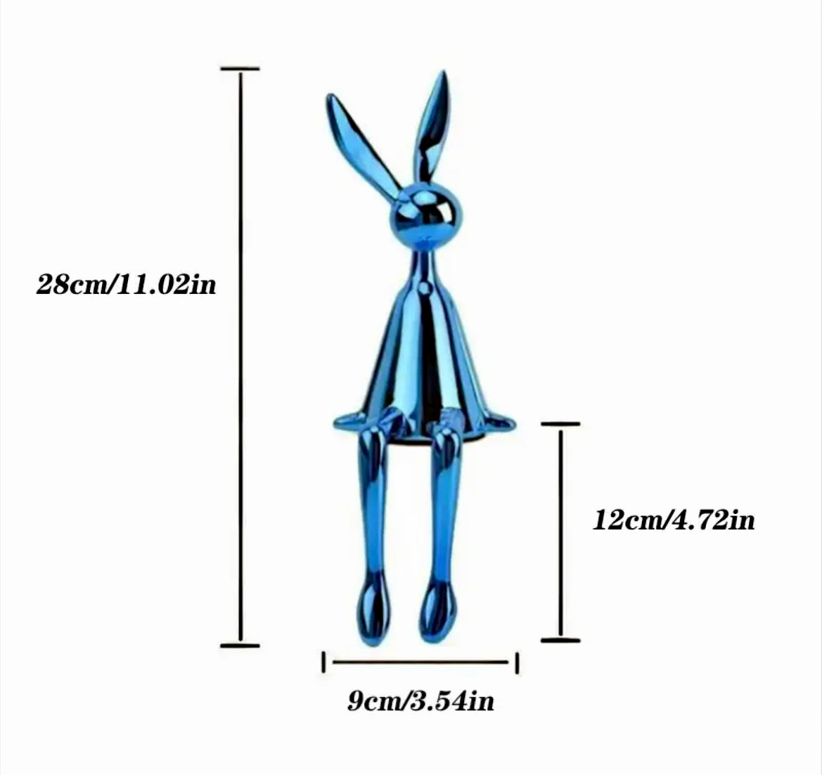 Glossy Sitting Rabbits Figurines