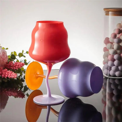 Rainbow Twist Wine Glasses