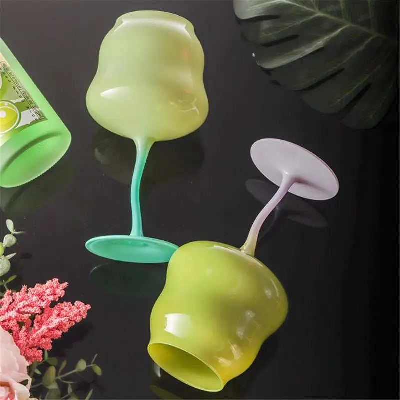 Rainbow Twist Wine Glasses