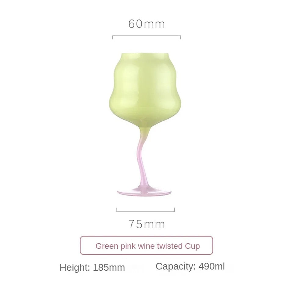 Rainbow Twist Wine Glasses