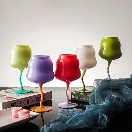 Rainbow Twist Wine Glasses