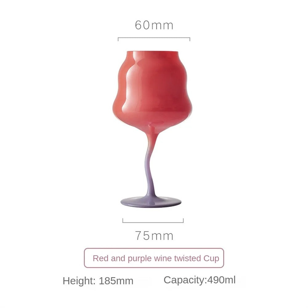 Rainbow Twist Wine Glasses