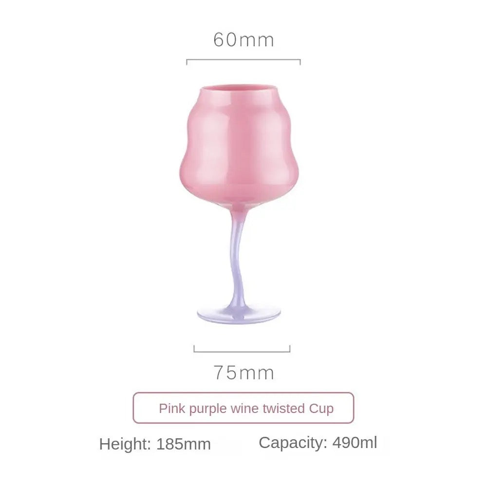 Rainbow Twist Wine Glasses