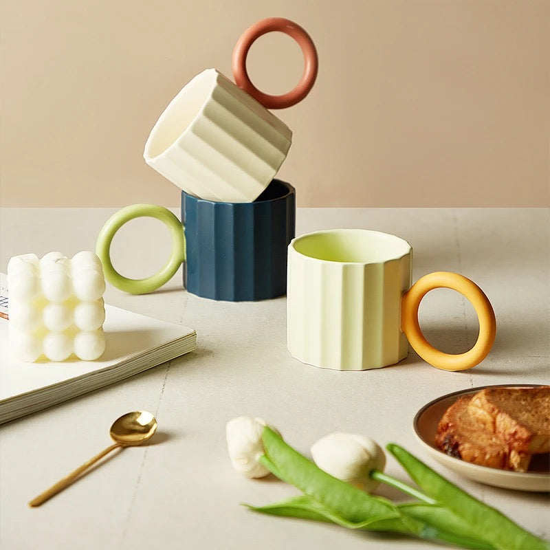 Ripple Swirl Ceramic Coffee Mugs