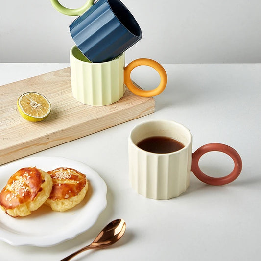 Ripple Swirl Ceramic Coffee Mugs