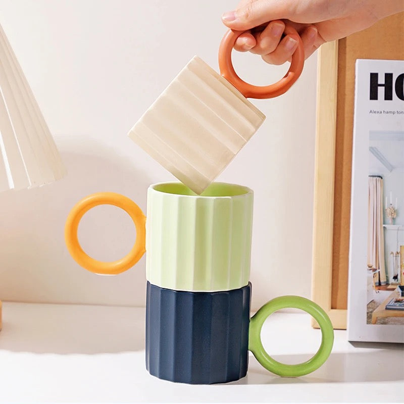 Ripple Swirl Ceramic Coffee Mugs