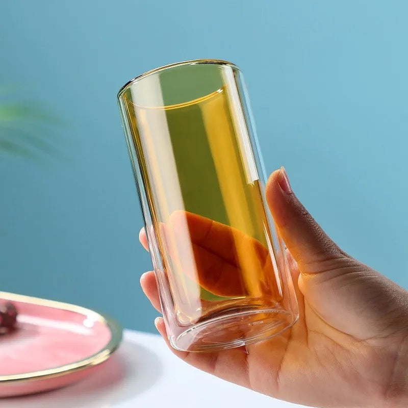 Color Fusion Double Glass Cups