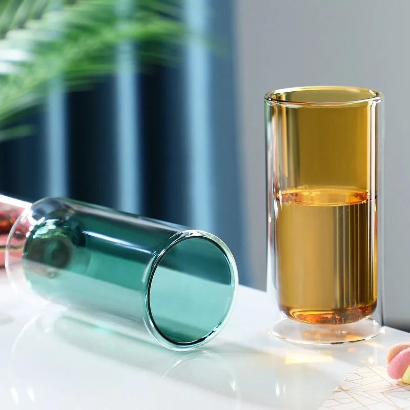 Color Fusion Double Glass Cups