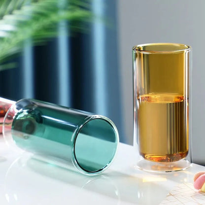 Color Fusion Double Glass Cups