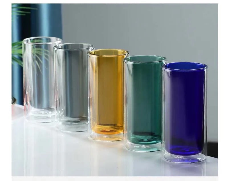 Color Fusion Double Glass Cups