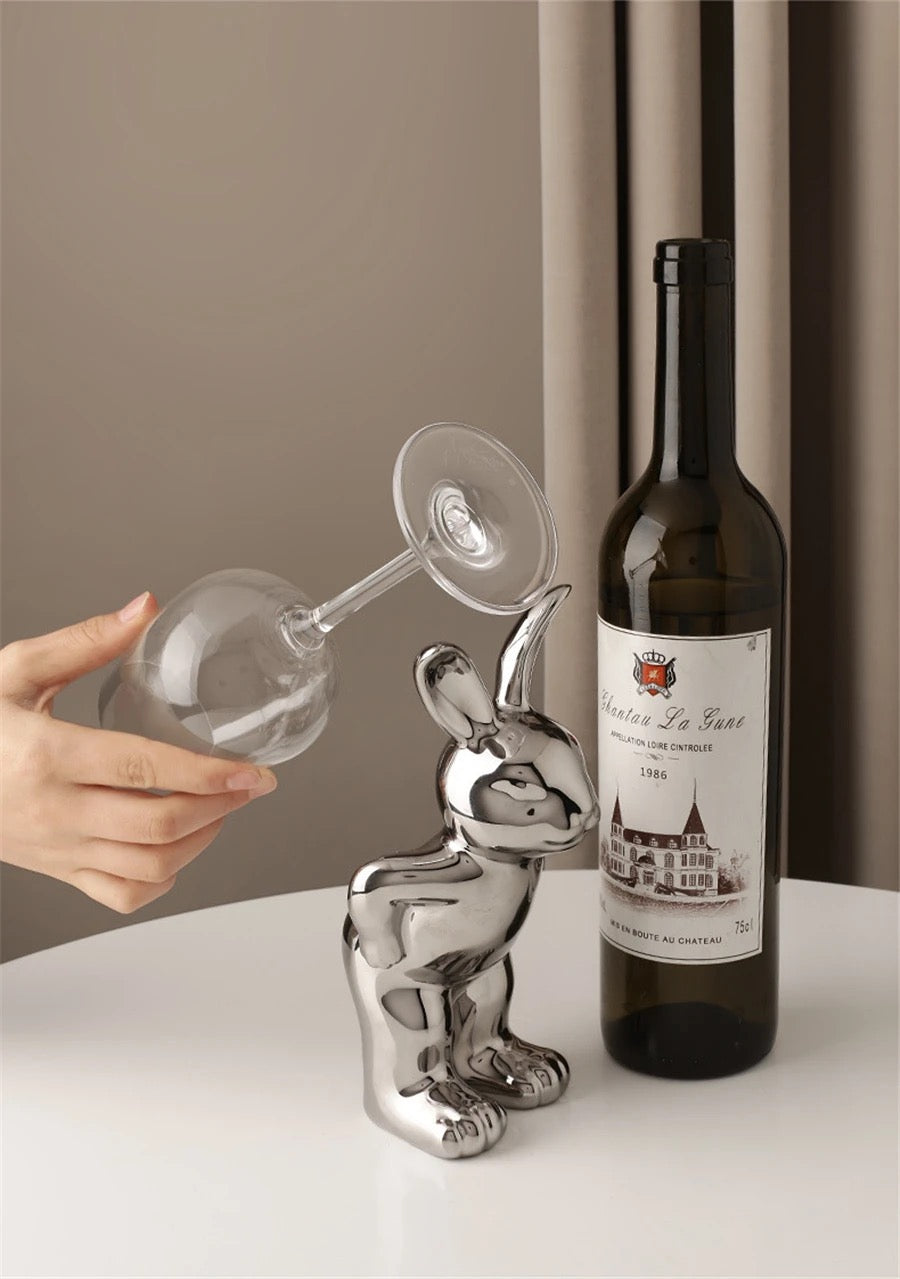 Bunny Bliss Wine Glass & Bottle Holder Set Of 3