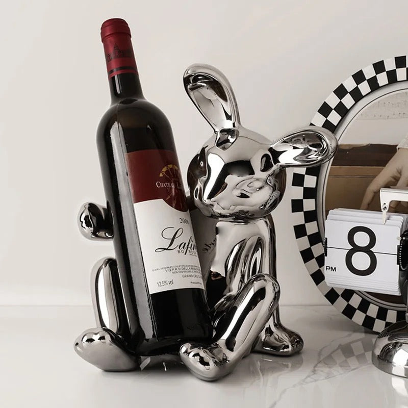 Bunny Bliss Wine Glass & Bottle Holder Set Of 3