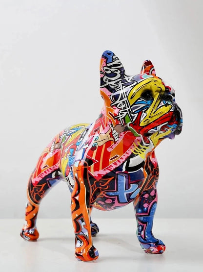 Grafitti-Style Bulldog Figurines