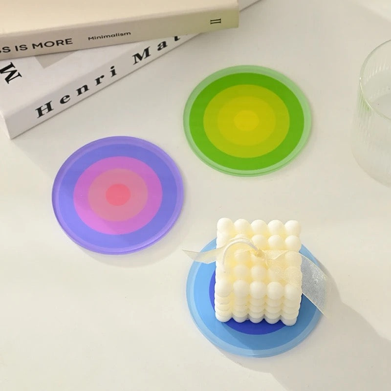 Circular Illusion Acrylic Coasters
