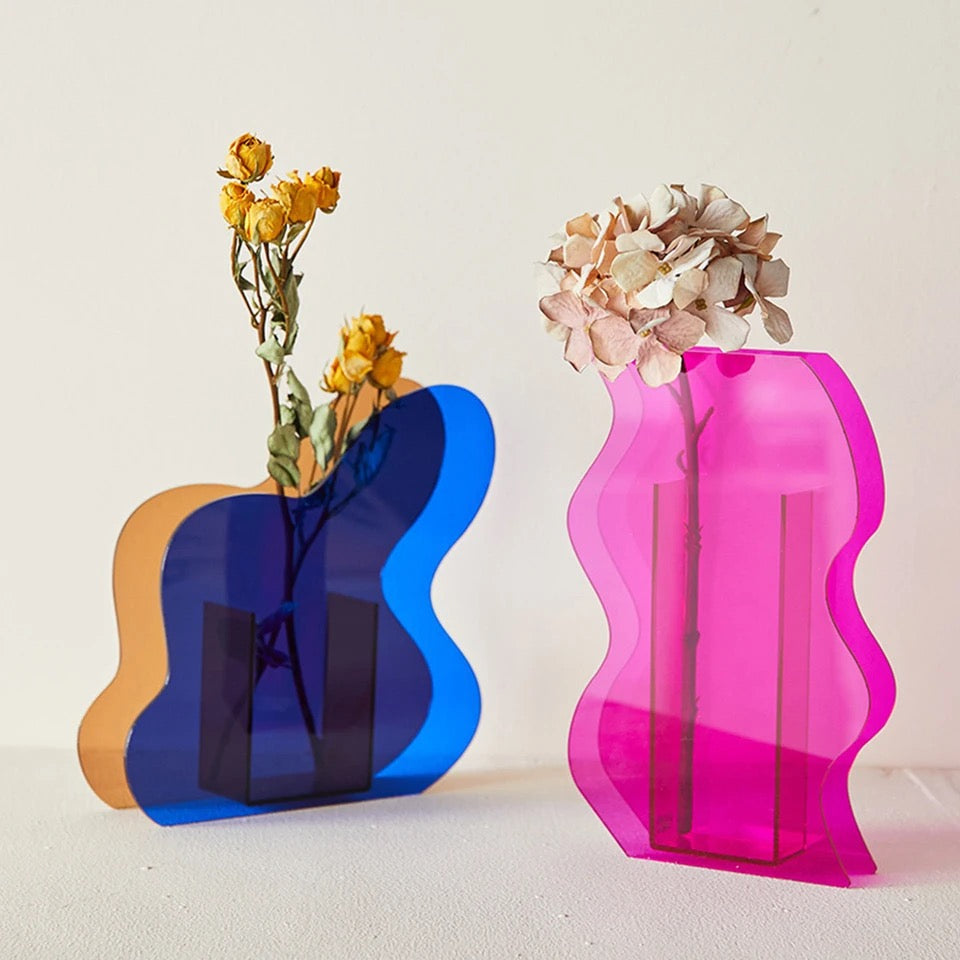 Prism Shaped Acrylic Vases